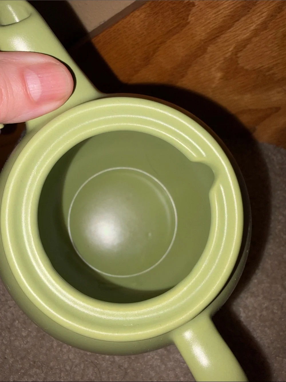 Vintage Chantal .7 liter Sage Green Ceramic Teapot with Vented Lid EUC